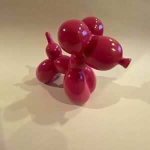 Hot Pink Pop Art Balloon Dog Valentine’s Gift Desk Decor 6” Glossy Resin
